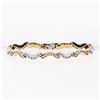 Image 1 : Solid 18K TT Gold 1.40 ctw Fine Round Brilliant Diamond Wavy Link Tennis Bracele