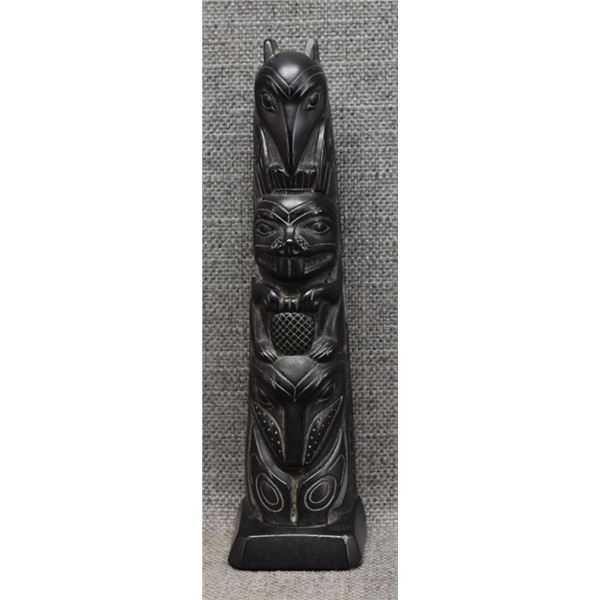 HAIDA INDIAN ARGILLITE TOTEM POLE