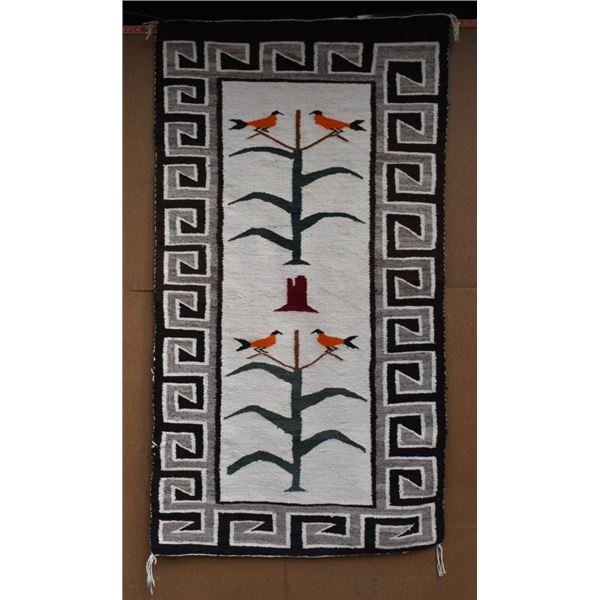 NAVAJO INDIAN TREE OF LIFE TEXTILE