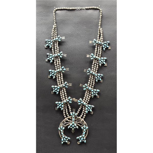 ZUNI INDIAN SQUASH BLOSSOM NECKLACE