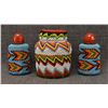 Image 1 : NAVAJO INDIAN BEADED BOTTLE AND SALT AND PEPPER SHAKERS