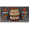 Image 2 : NAVAJO INDIAN BEADED BOTTLE AND SALT AND PEPPER SHAKERS