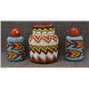 Image 3 : NAVAJO INDIAN BEADED BOTTLE AND SALT AND PEPPER SHAKERS