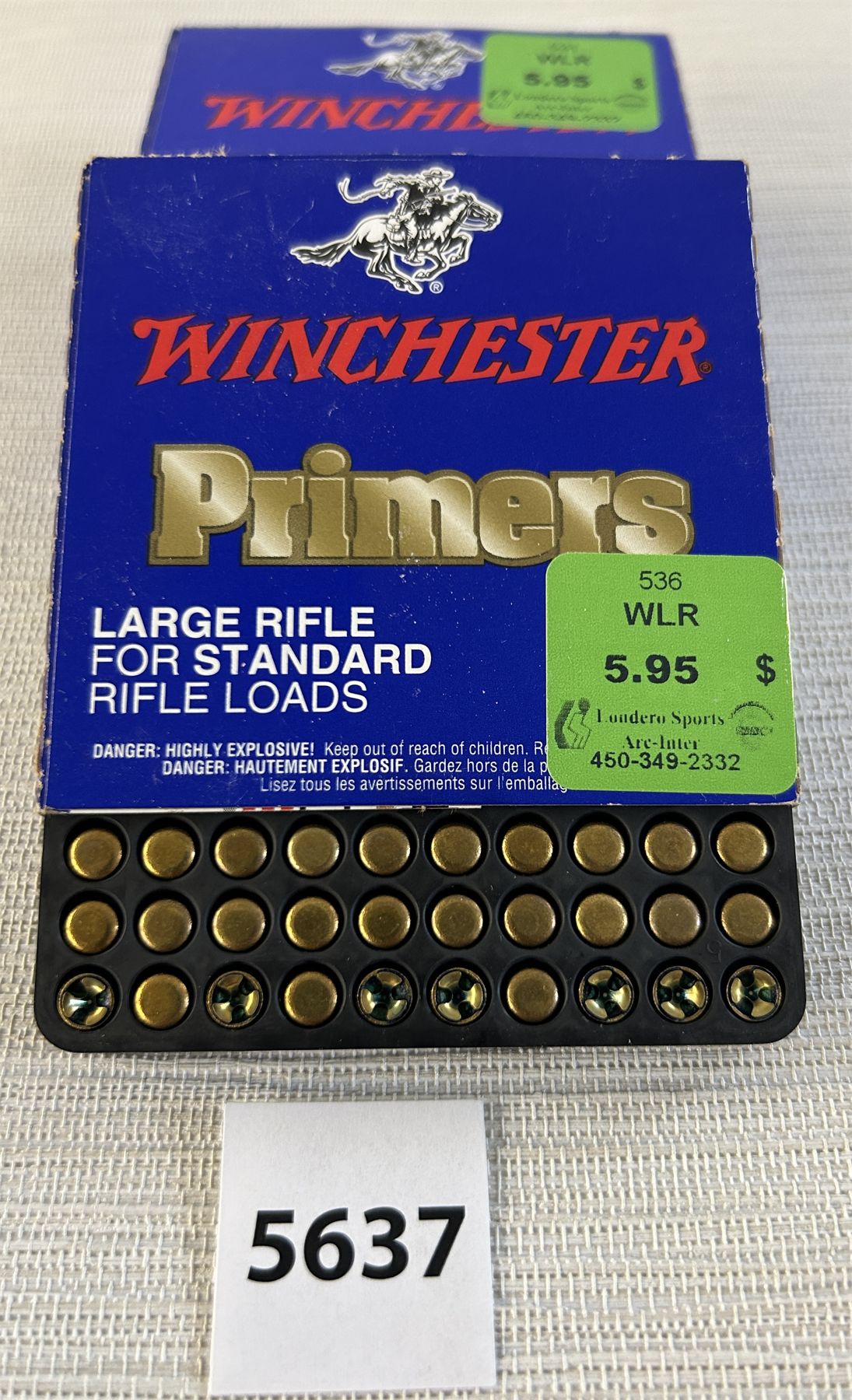 PRIMERS: 400 X WINCHESTER LARGE RIFLE - STANDARD