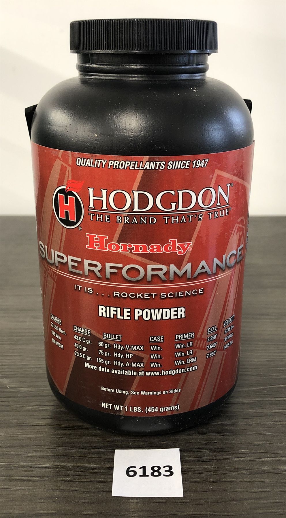 POWDER: HORNADY SUPERFORMANCE RIFLE POWDER - 1 LB - Kidd Family Auctions