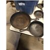 Image 2 : TOTE OF ASSORTED CAST IRON POTS AND PANS, DUTCH OVEN ETC