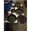 Image 3 : TOTE OF ASSORTED CAST IRON POTS AND PANS, DUTCH OVEN ETC
