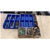 Image 1 : BOX OF STEEL WOOL, WIRE, ORGANIZERS W/ SOCKETS, SCREWS, ETC