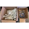 Image 1 : 35 CLOSET SHELF / ROD BRACKETS AND 30 CHROME WALL MOUNT COAT HANGERS