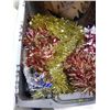 Image 3 : TOTE OF CHRISTMAS DECOR AND LIGHT UP WREATH