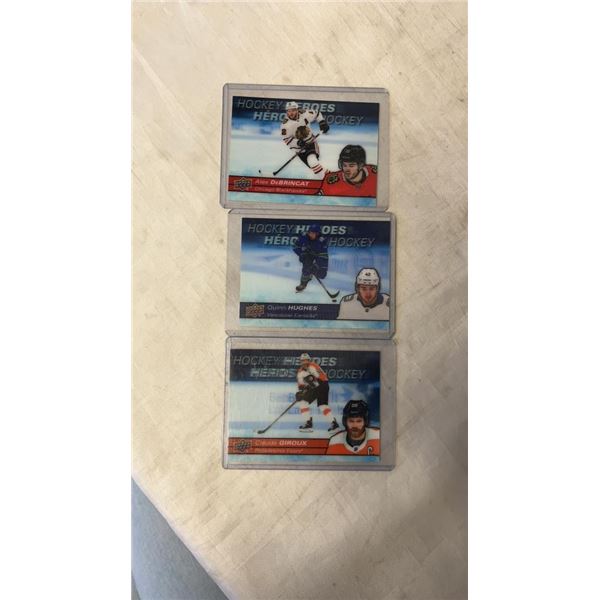 3 COLLECTIBLE UPPERDECK HOCKEY CARDS