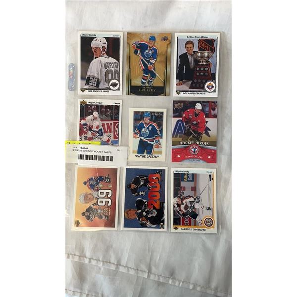 9 WAYNE GRETZKY HOCKEY CARDS