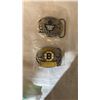 Image 1 : 2 NHL METAL BELT BUCKLES - LIMITED EDITION - MAPLE LEAFS AND BOSTON