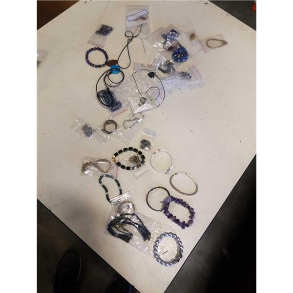 2 TRAYS OF ASSORTED JEWELLERY, BANGLES, BRACELETS, NECLA CES AND MORE