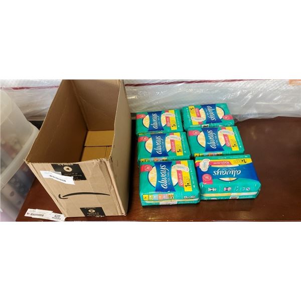 6 BRAND NEW PACKS OF  ALWAYS  PADS