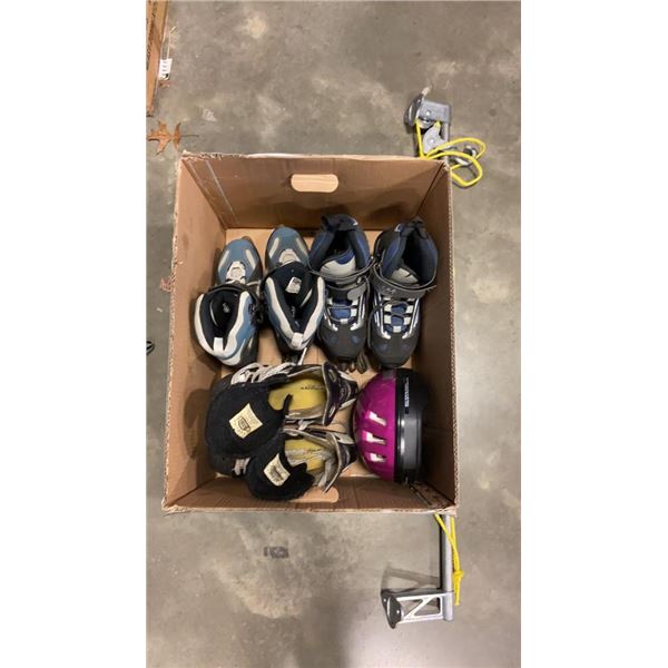 3 SETS OF ROLLERBLADES AND ROOF MOUNT PULLEY SYSTEM