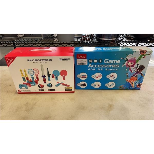 2 BRAND NEW NINTENDO WII GAME ACCESSORY KITS, 18 PIECE AND 10 PIECE KITS