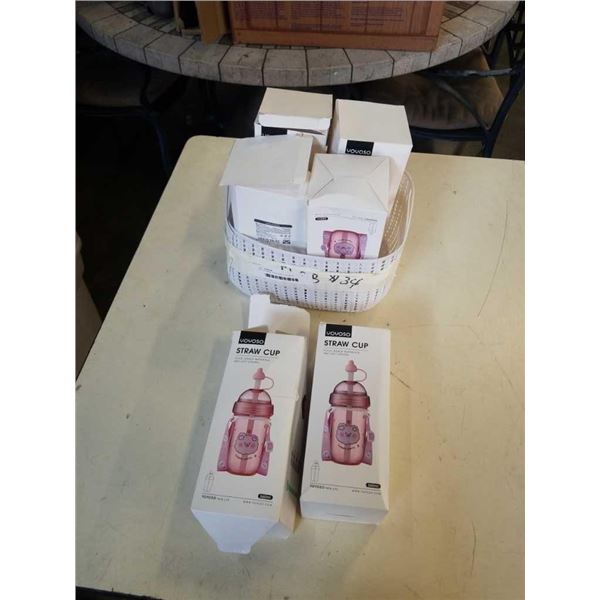 LOT OF NEW TODDLER CUPS WITH STRAWS