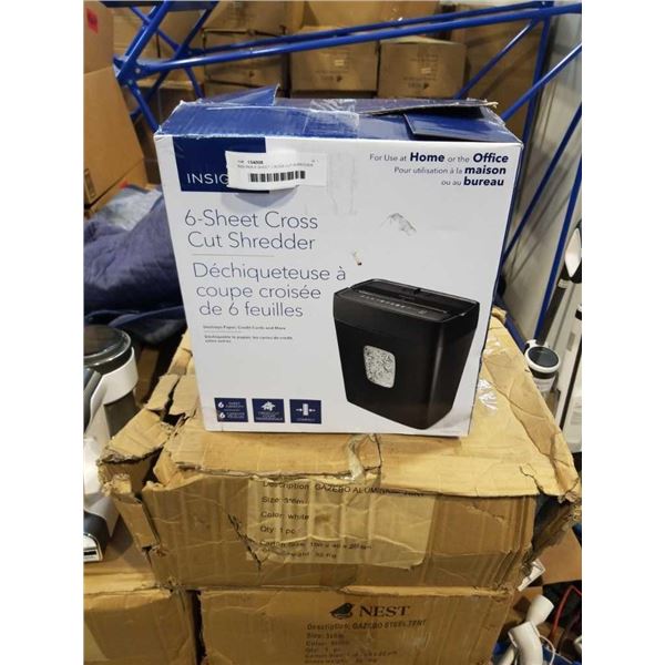 INSIGNIA 6 SHEET CROSS CUT SHREDDER - RETAIL $69