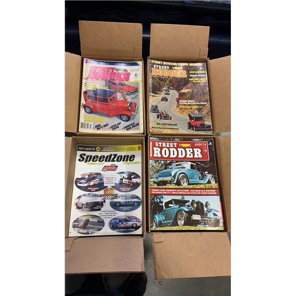 4 BOXES OF VINTAGE AND NEW  CAR MAGAZINES