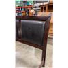 Image 3 : QUEENSIZE BEDFRAME, CHERRY FINISH , LEATHER INSERT HEADBOARD