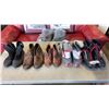 Image 1 : SALOMON CROSS COUNTRY BOOTS, SIZE 8.5 AND 10, AND SIZE 7 WATER BOOTIES, 2 PAIRS OF LEATHER SHOES