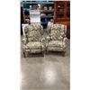 Image 1 : PAIR OF QUEEN ANNE WINGBACK PUSH BACK RECLINERS