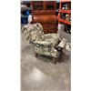 Image 6 : PAIR OF QUEEN ANNE WINGBACK PUSH BACK RECLINERS