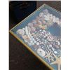 Image 10 : VINTAGE SHADOW BOX HALL TABLE, WITH SHELL DECOR, GLASS NEEDS TO BE REPLACED