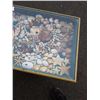 Image 16 : VINTAGE SHADOW BOX HALL TABLE, WITH SHELL DECOR, GLASS NEEDS TO BE REPLACED