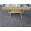 Image 2 : VINTAGE SHADOW BOX HALL TABLE, WITH SHELL DECOR, GLASS NEEDS TO BE REPLACED