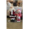 Image 3 : SANTA  AND SNOWMAN FIGURE, LIGHT UP WREATH AN SANTA LIGHTS