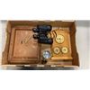 Image 1 : STERLING 7X50 BINOCULARS, THERMOMETER, BAROMETER SET AND RYTHM CLOCK