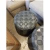 Image 4 : 2 VINTAGE LEATHER OTTOMANS/ HASSOCKS