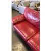 Image 2 : ASHLEYS FURNITURE RED LEATHER SOFA BED