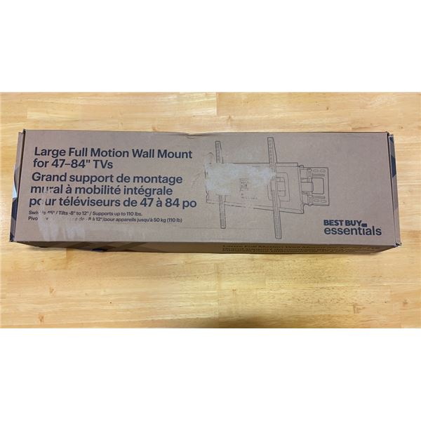 LARGE FULL MOTION WALL MOUNT FOR 47" - 84" TVS - RETAIL $89