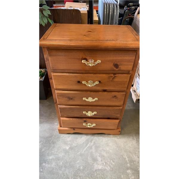 PINE 5 DRAWER HIGHBOY DRESSER