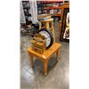 Image 1 : OAK ENDTABLE, BAR STOOL AND 2 PAINTED JEWELLERY BOXES