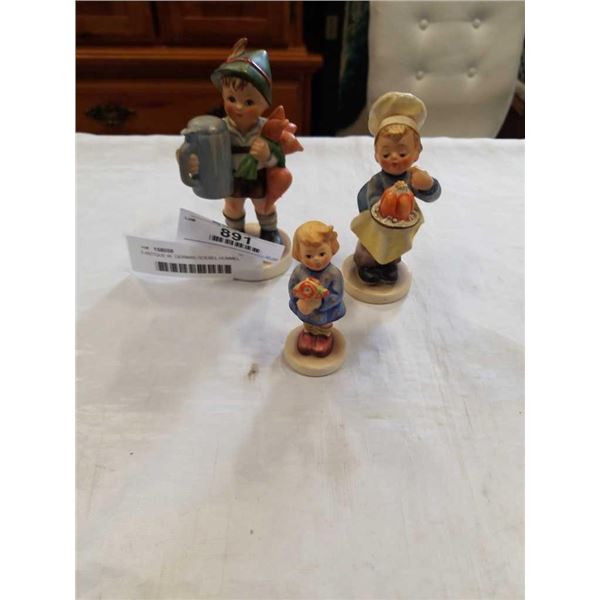 3 ANTIQUE W. GERMAN GOEBEL HUMMEL FIGURINES  ALL ARE STAMPED, NO CHIPS OR CRACKS