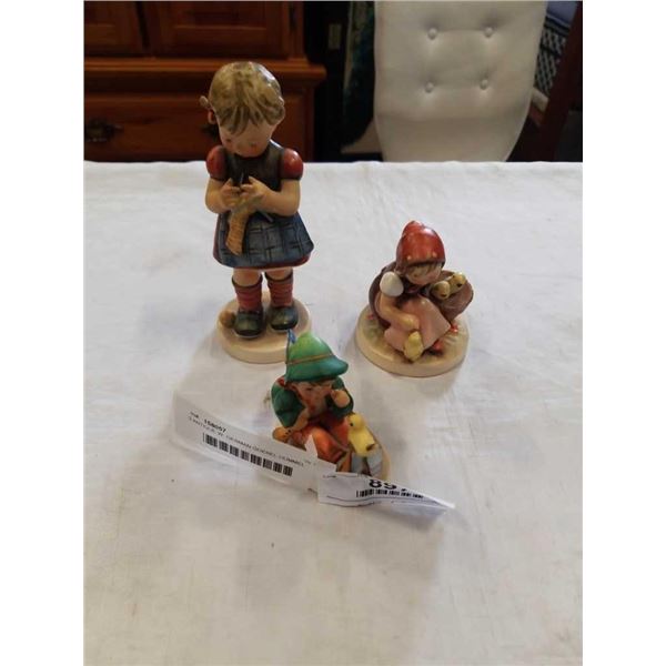 3 ANTIQUE W. GERMAN GOEBEL HUMMEL FIGURINES  ALL ARE STAMPED, NO CHIPS OR CRACKS