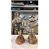 Image 1 : PAIR OF ANTIQUE HEAVY CERAMIC FIGURINES, 20 INCH TALL EACH