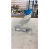 Image 3 : 2 SIGNED HEAVY GLASS BIRD FIGURES, AND GLASS PAPERWEIGHT