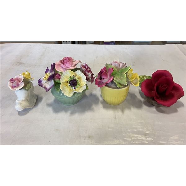 4 SMALL ANTIQUE FLORALS, 2 STAFFORDSHIRE, 1 NAPOLEON, 1 RADNOR