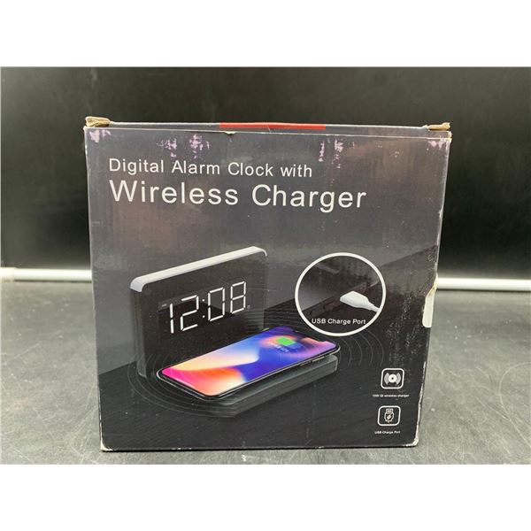 Digital Alarm Clock with Wireless Charger