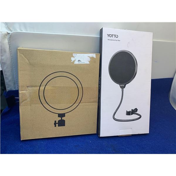 Yotto Microphone Pop Filter And Small Ring Light Yotto microphone pop filter and small ring light