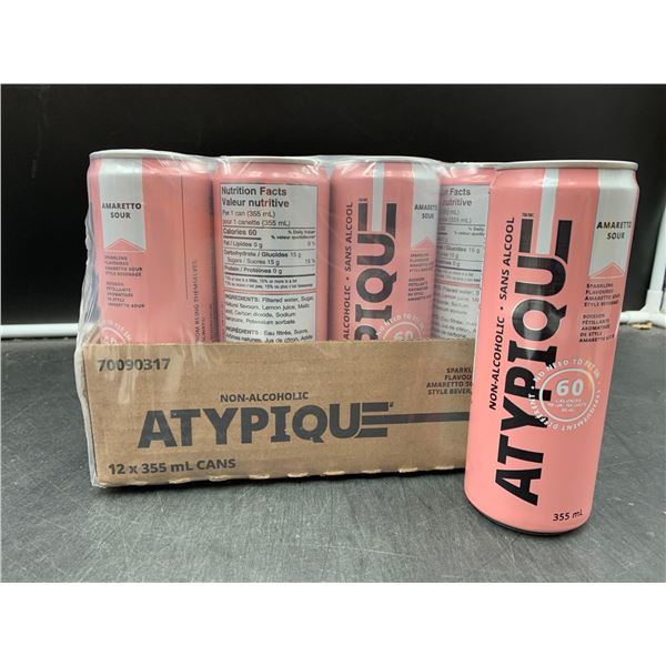 Atypique Non-Alcoholic Sparkling Flavoured Amaretto Sour Style Beverage (12 x 355ml)