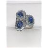 Image 4 : Natural Kyanite & Aquamarine Oval Cut 5.12 Carat Cluster Top Ring .925 Silver - Appraisal Certificat