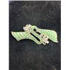 Image 1 : Natural Peridot & Tanzanite 5,12 Carat Broach Pin - Appraisal Certificate $625.00