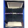 Image 2 : Natural Amethyst 12.70 Oval Cut Multi Stone Tennis Bracelet set in .925 Silver - Appraisal Certifica