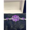 Image 3 : Natural Amethyst 12.70 Oval Cut Multi Stone Tennis Bracelet set in .925 Silver - Appraisal Certifica